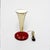 Mid-Century Modern Mid-Century Modern Cone Metal Lamp with Red Base & Golden Shade, 1950s For Sale - Image 3 of 11