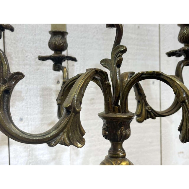 Louis XV Style Bronze Candlesticks, 1960s, Set of 2 For Sale - Image 6 of 13