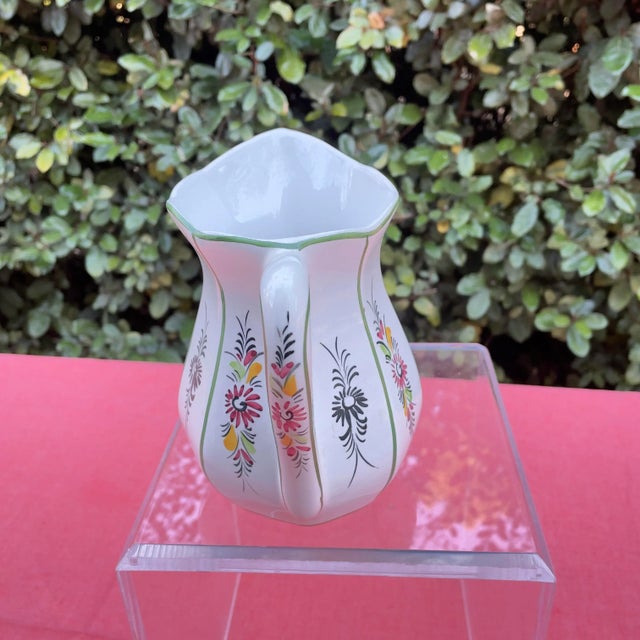 Mediterranean Holu Hand Painted Portuguese Pitcher For Sale - Image 3 of 11