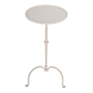 Founders Griege Iron Pedestal Table, Gray & White For Sale