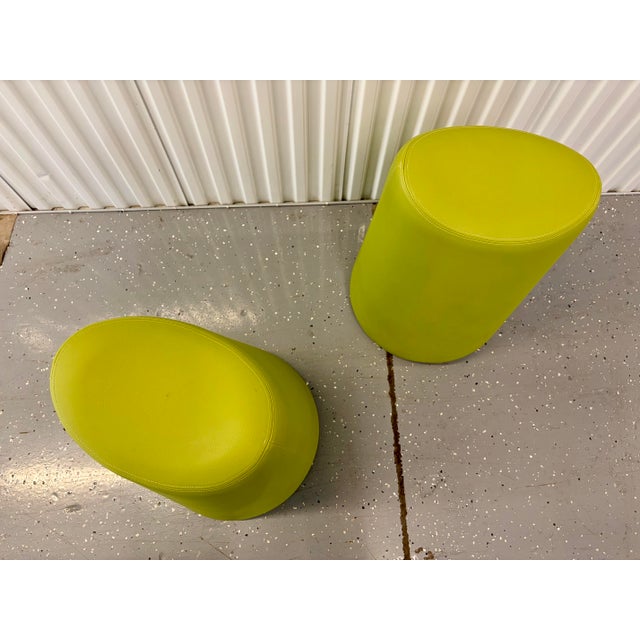 Contemporary Modern Organic Green Eko Swagr Perch Stools a Pair For Sale - Image 3 of 6
