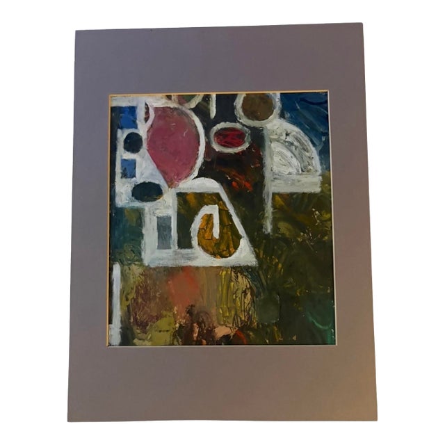 1990s Abstract Painting in the Manner of Kandinsky, Unframed For Sale