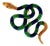 Mid-Century 18k Blue and Green Enameled Snake Pin For Sale