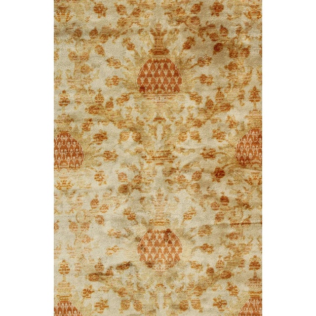 Antique Spanish European Carpet With Pineapple Design in Gold, Cream & Tangerine For Sale - Image 4 of 10