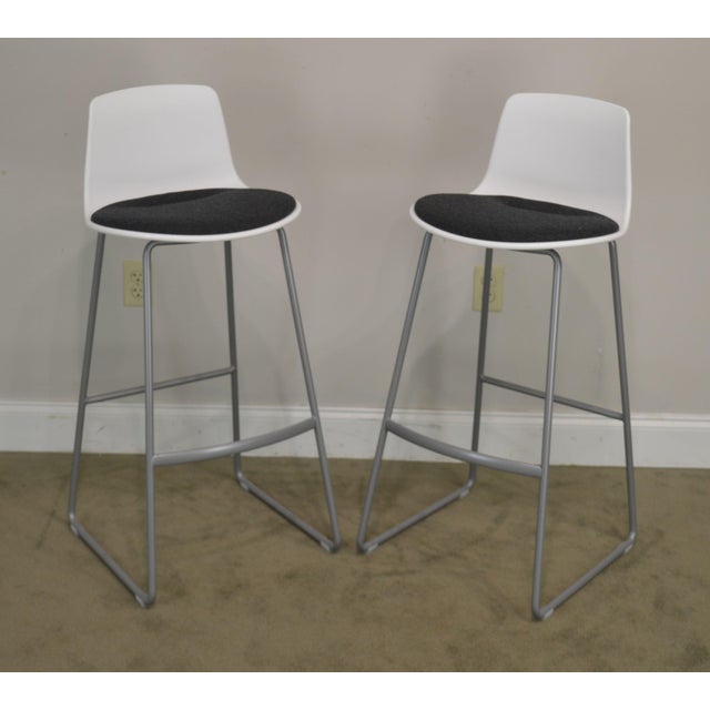 Steelcase Coalesse Enea Lottus Pair Sculpted Sled Bar Stools Chairish