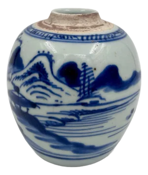 Antique Chinese Petite Blue and White Ginger Jar