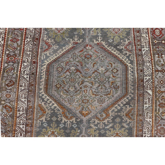 Antique Persian Malayer Gallery Rug With Medallion and Rosette Design For Sale - Image 12 of 15