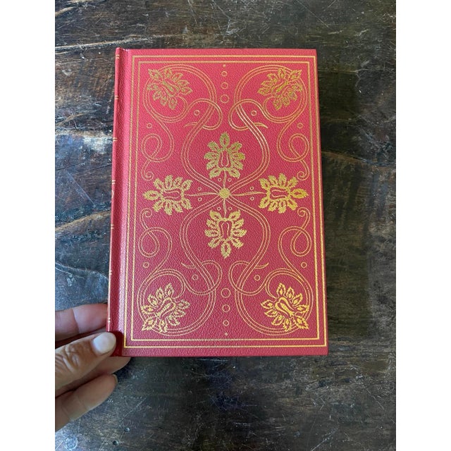 Red 1952 Vintage Red Leather Wrapped Book Library Bookshelf Bibliophile For Sale - Image 8 of 8