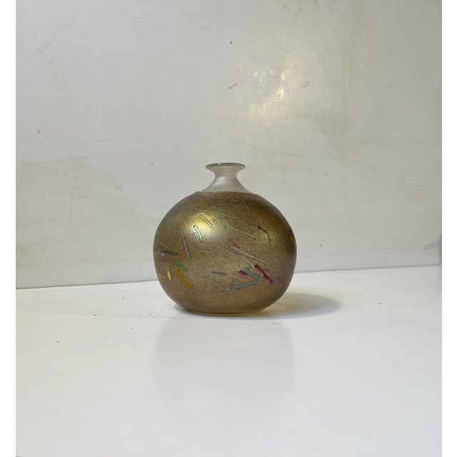 A hand-signed tornado vase by bertil vallien. Each one in this series with unique playful modernist decor. Made at kosta...