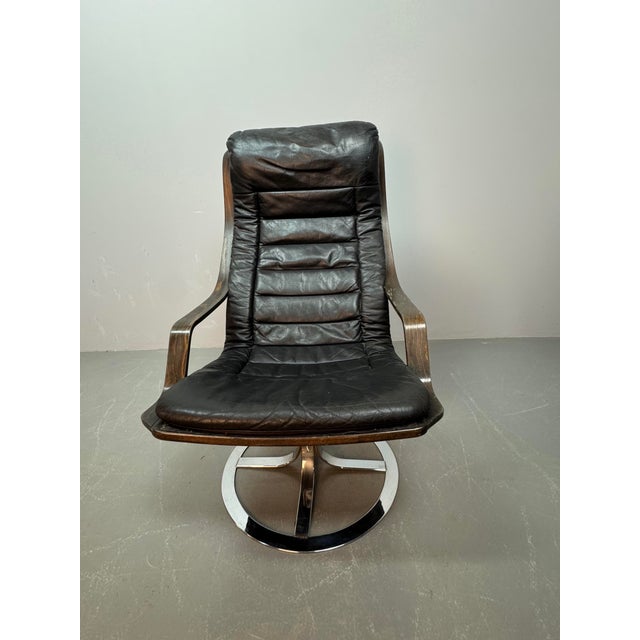1970s Mid-Century Design Göte Möbler T213 Swivel Chair, Sweden, 1970s For Sale - Image 5 of 14