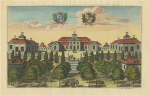 Swidde, The Östanå Manor in Gränna, 1692, Engraving