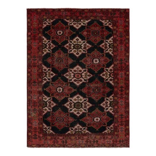 Vintage Persian Shiraz Rug in Red and Black Floral Patterns by Rug & Kilim For Sale