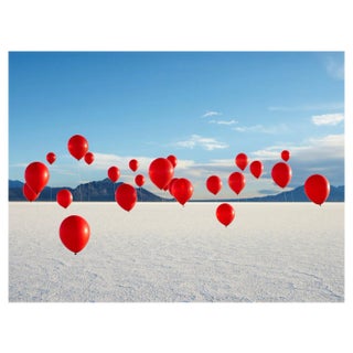 Andy Ryan, Group of Red Balloons on Salt Flats, Photograph For Sale