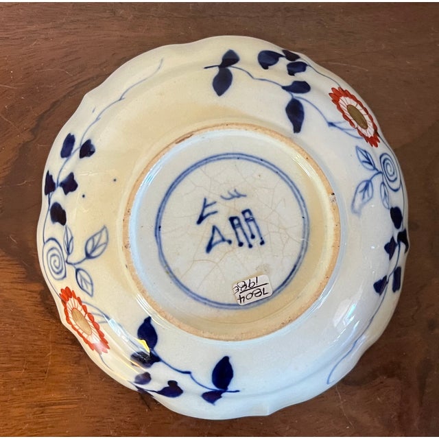 Antique 18th Century Worcester Porcelain Imari Chocolate or Caudle Cup & Saucer in the Japan Fan Pattern Circa 1765 - 1775 For Sale - Image 10 of 16