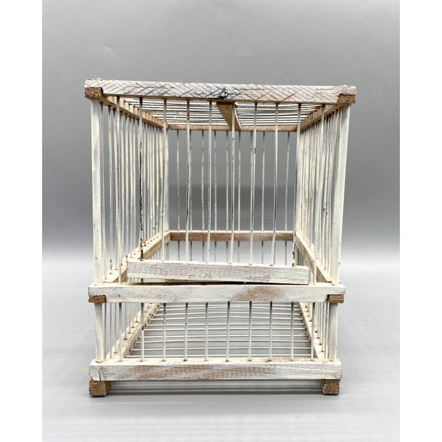 Antique European Finch Carrying White Bird Cage Chairish