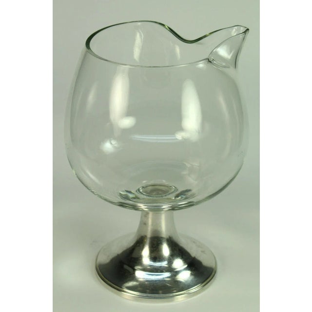 Mid 20th Century Newport Gorham Sterling Silver & Clear Glass Sauce Boat Goblet Beaker For Sale - Image 5 of 11