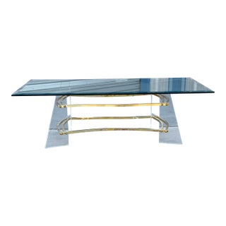 1970s Mid Century Lucite and Glass Coffee Table Styled After Charles Hollis Jones For Sale