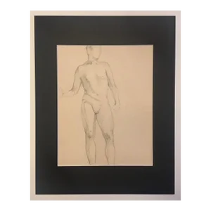 Vintage Graphite Sketch - Male Figure Study - 1930s