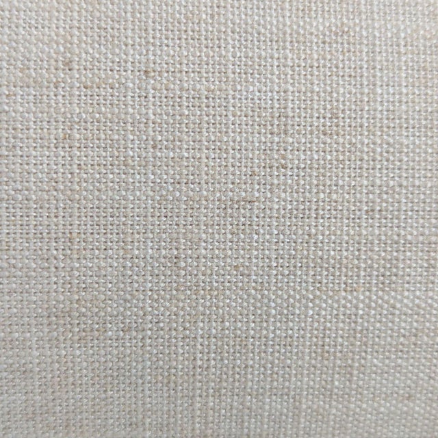 Cream Cb2 Vita Modern Cream Upholstered Sofa With Black Metal Legs For Sale - Image 8 of 9