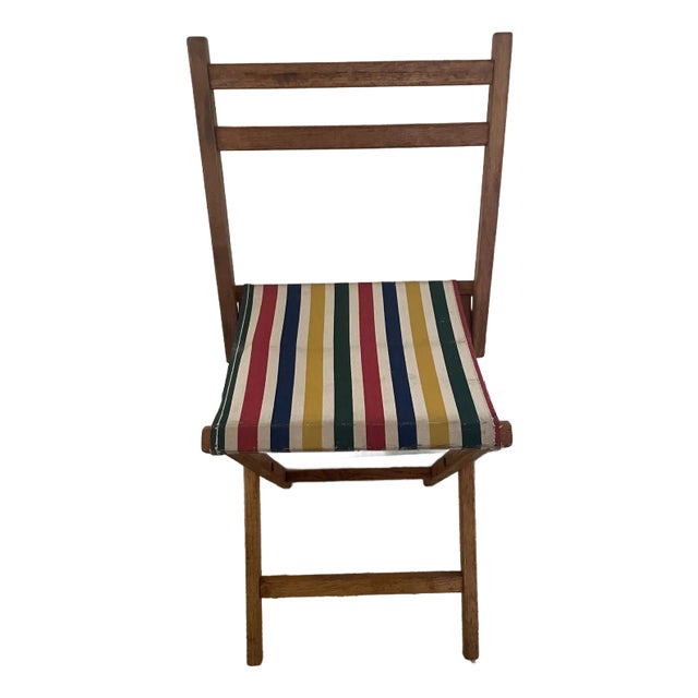 Vintage Canvas Childs Beach Chair For Sale