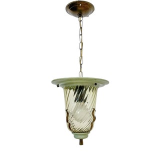 Turned Glass Lantern Pendant, 1950s For Sale