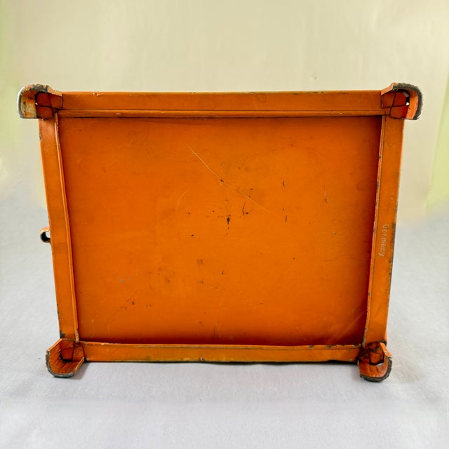 Art Deco Orange Japanned Metal Bird Cage, Hand-Painted, Circa 1900-1920 For Sale - Image 18 of 18