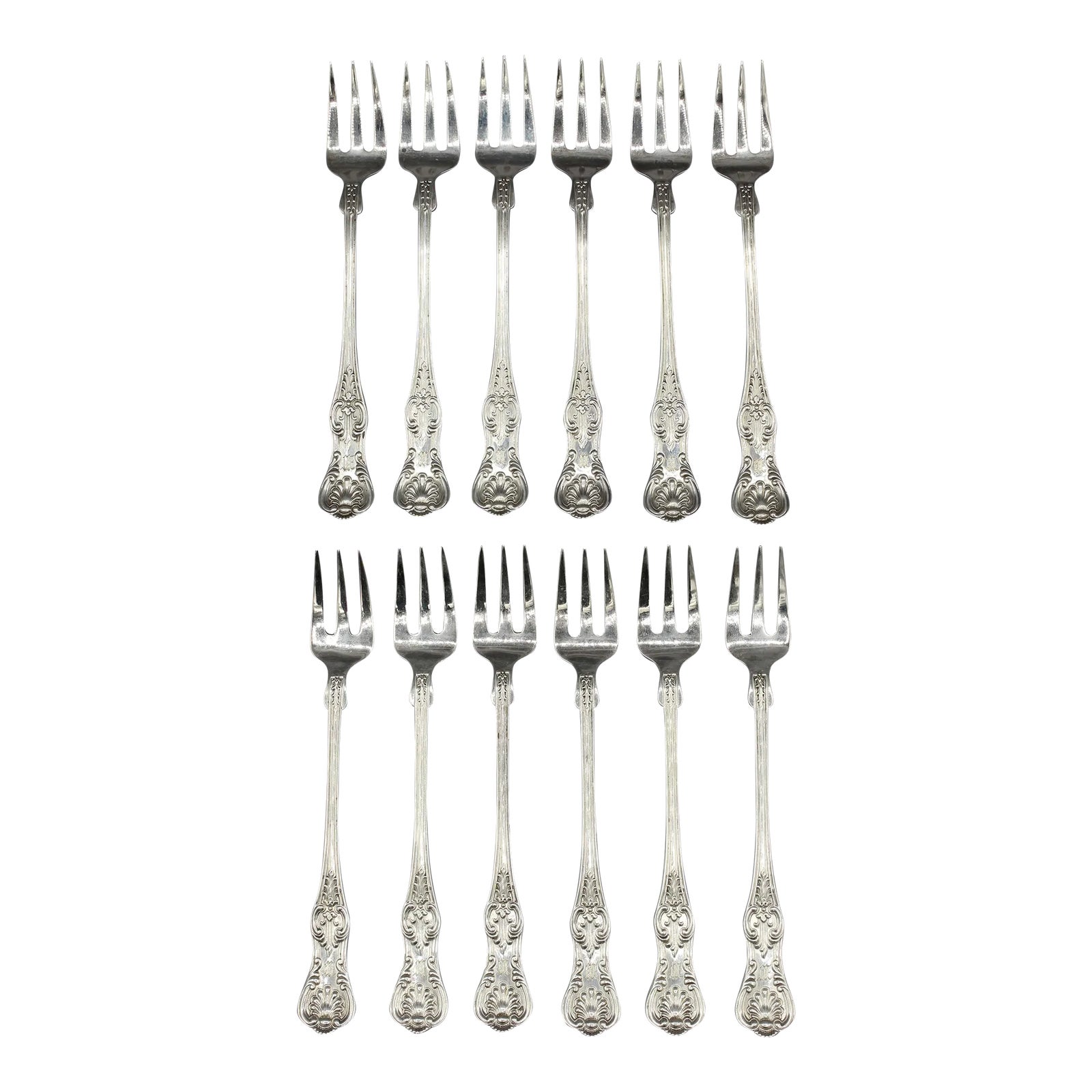 C. 1900 Set of 12 Sterling Silver Forks by Dominick & Haff Chairish