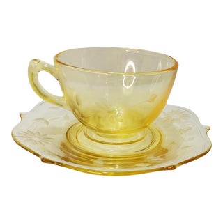 1930 Lancaster Jubilee Yellow Cup and Saucer Set For Sale