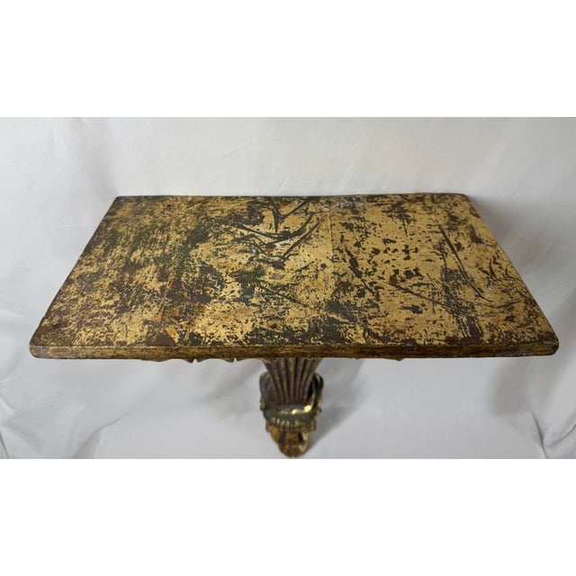 20” Tall French Style Fluted Corbel Gilt Wall Shelf For Sale - Image 9 of 10