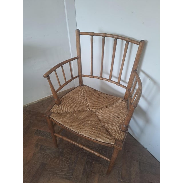 Mid 19th Century English Ash Sussex Armchair, 1860 For Sale - Image 5 of 6