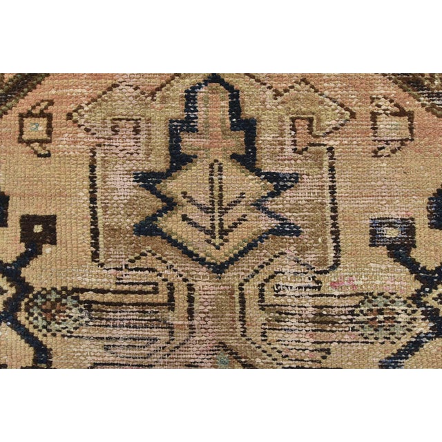 Hamedan Runner 3’5” X 9′ Pink Wool Semi-Antique Tribal Hand-Knotted Rug For Sale - Image 10 of 15