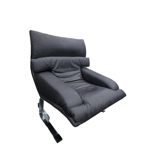 Giovanni Offredi 1970's Postmodern Giovanni Offredi for Saporiti Italia Wave Lounge Chair For Sale - Image 4 of 6