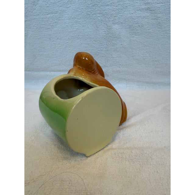 1940s Porcelain Hound Dog Puppy Planter For Sale - Image 4 of 10