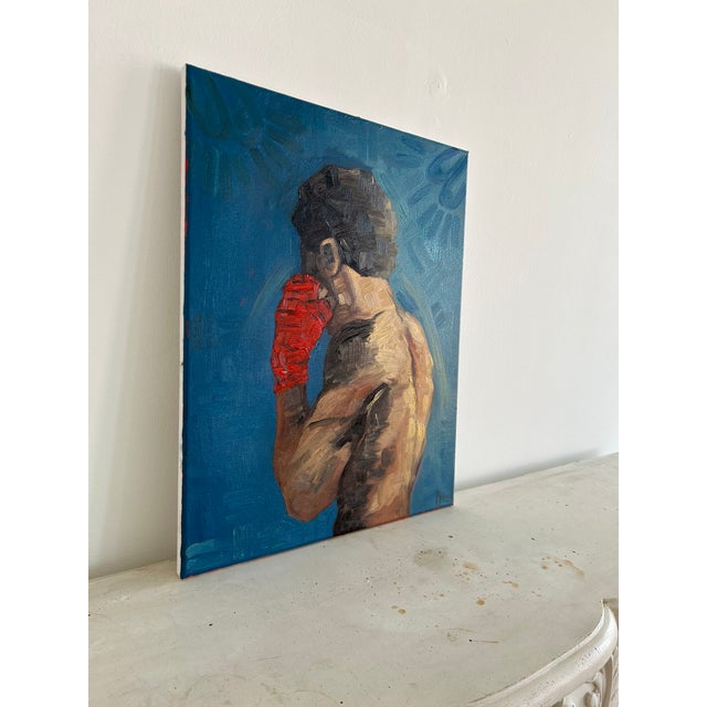 Portraiture "Strength", Oil on Canvas Painting by Seromo Okoro For Sale - Image 3 of 3