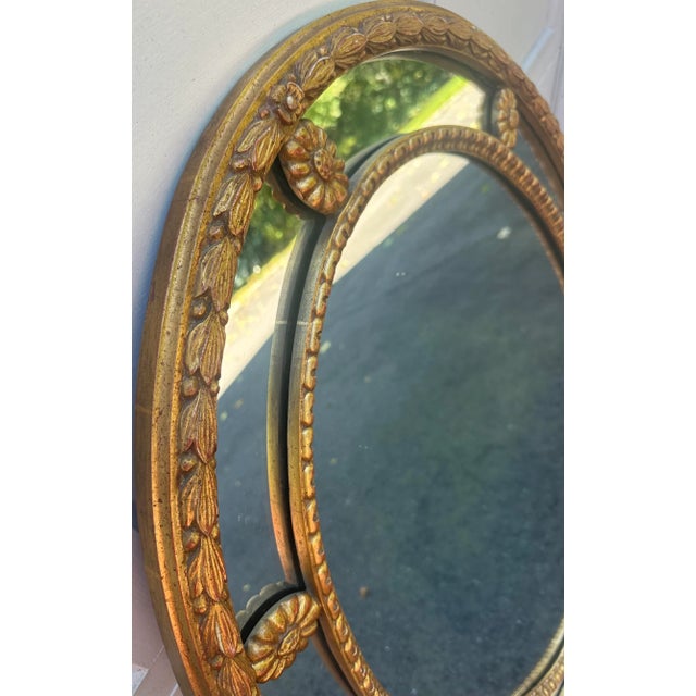 English Mirror Fair Carved Oval Giltwood Mirror by Stephen Cavallo For Sale - Image 3 of 7
