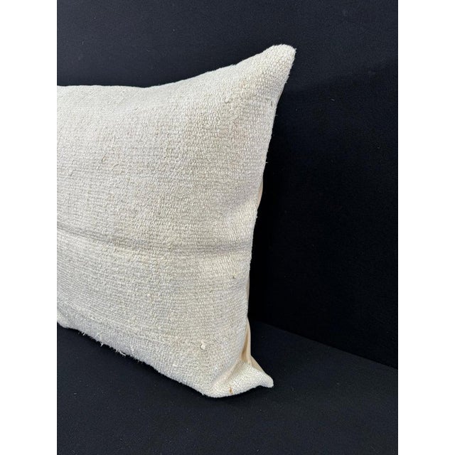 Contemporary Turkish Hemp Pillow Cushion Natural Beige Pillow Cushion Cover 24"x24" For Sale - Image 3 of 4