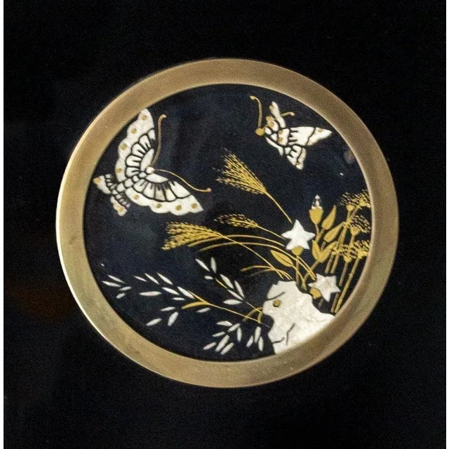 Wood Mid-Century French Table Lamp in Black & Butterflies, 1970s For Sale - Image 7 of 10