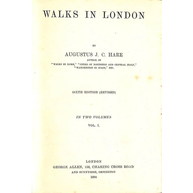 HARE, Augustus J.C. Vol. I [364] pp. Vol. II [368] pp. George Allen 1894 Sixth Edition (Revised) 6 5/8" x 4 3/4"