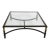 Brushed Steel & Brass Figural Accent Glass Top Coffee Table, Neoclassical Style For Sale