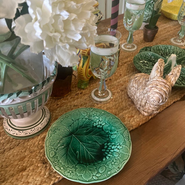 Green French Magelica Plate For Sale - Image 8 of 8