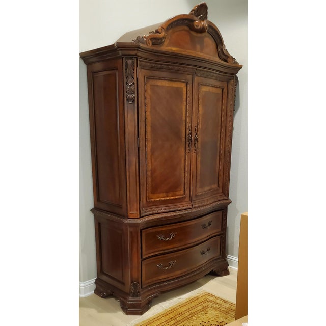 Neiman Marcus Armoire by a.r.t. Furniture in Warm Pomegranate For Sale - Image 4 of 12