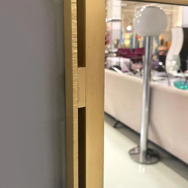 Italian Modern Wall Mirror in Golden Metal with Geometric Decorations, 1980s For Sale - Image 9 of 11