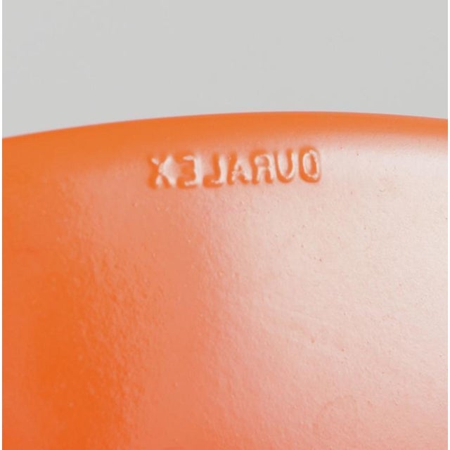 1970s Art Glass Plates in Orange and White Glass from Duralex, France, 1970s, Set of 4 For Sale - Image 5 of 7