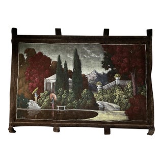 Painted Velvet Wall Hanging - American or European School, Circa 1920-1940 For Sale