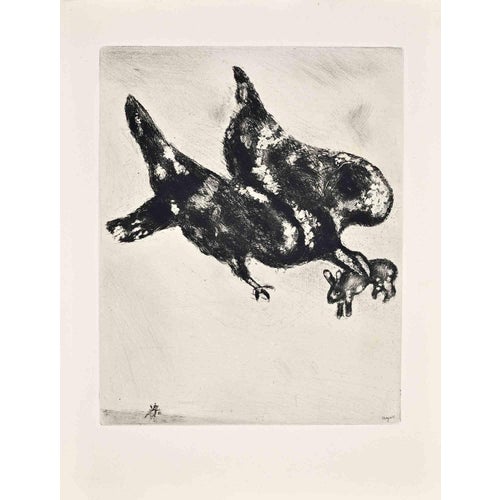 Marc Chagall, LAigle et LEscarbot, 1952, Etching For Sale
