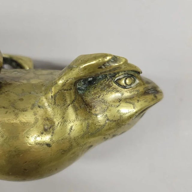 Late 19th Century Pair Antique Chinese Bronze Toads or Frogs For Sale - Image 5 of 9
