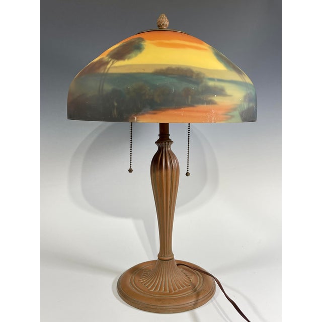 1910’s Antique Em & Co. Miller Reverse Painted Table Lamp Chairish