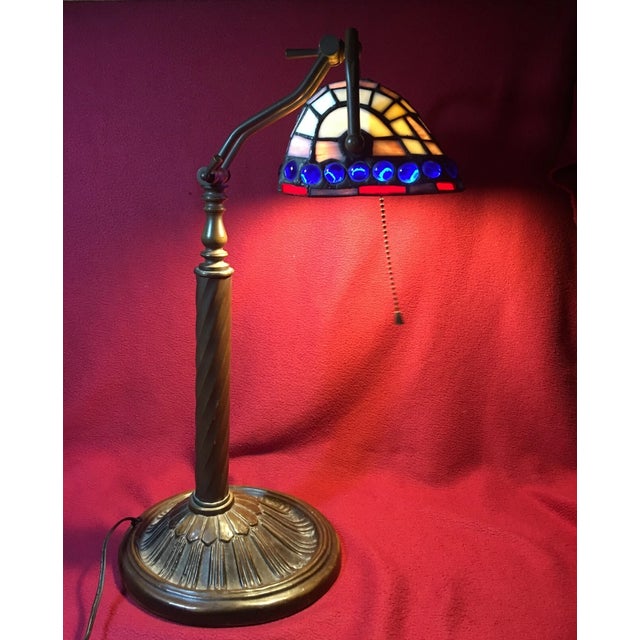 Bring timeless elegance and functional lighting to your home or office with this **Vintage Mid-Century Modern Tiffany-...