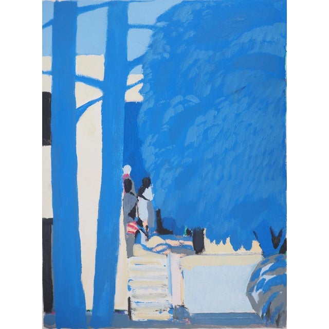 Gabriel Godard (1933-2023) Blue Forest Gouache on paper, a unique work by the artist, used in preparation for the...