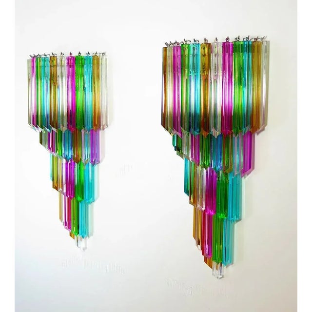 Italian Venini Style Murano Glass Sconces, 1980s, Set of 2 For Sale - Image 3 of 9